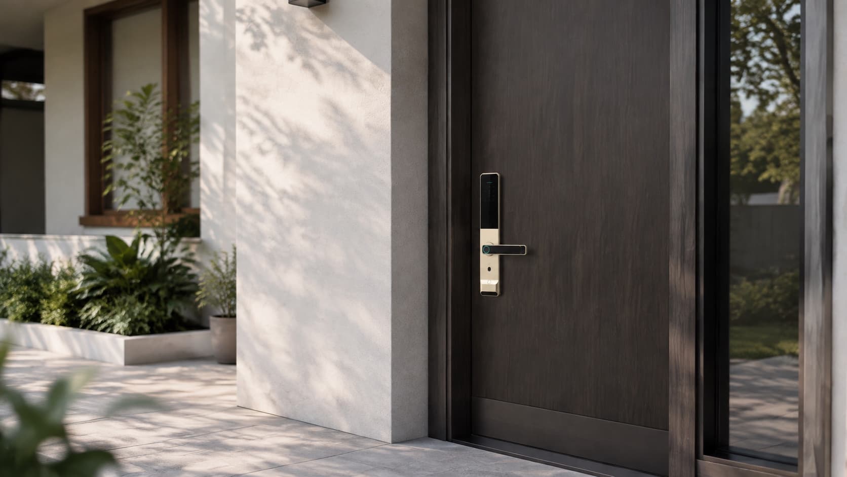 Wooden door smart lock application with a SINON A15 product direction